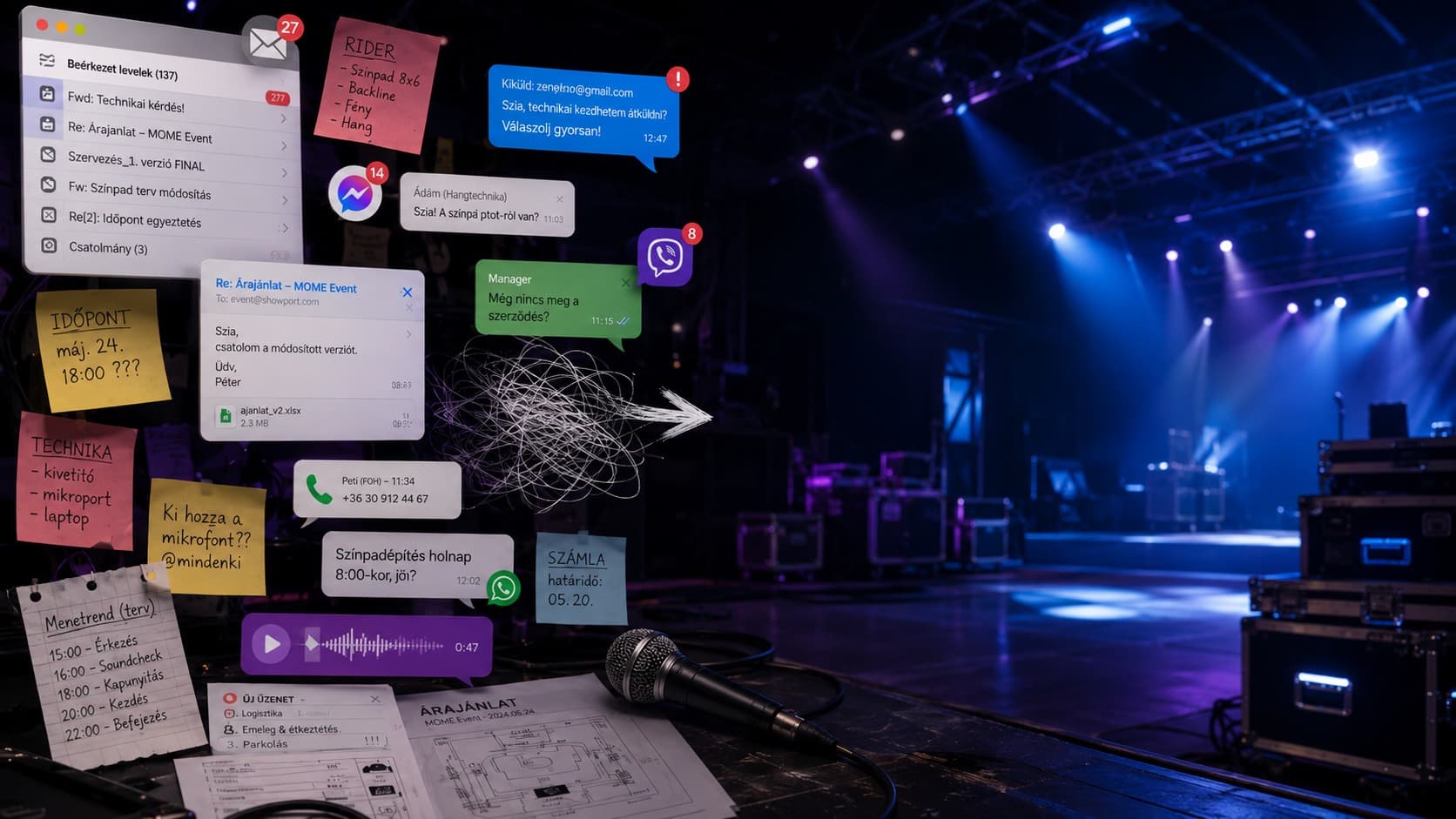 „Hová tűnt az az e-mail?” – Így számol le a Showport a kaotikus rendezvényes kommunikációval